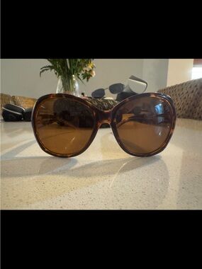 Dior Tortoiseshell Oversized Sunglasses with Brown Lenses